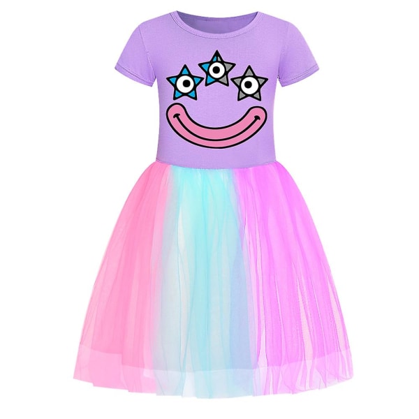 Sifferblock Baby Flickkläder 2023 Sommar Kortärmad Prinsessklänningar Barnklänning Fest Babyklänningar För Barn Kläder purple 120cm