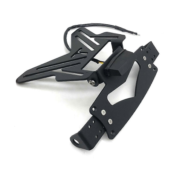Justerbar Motorcykel Nummerplade Holder Beslag - Universal Foldbar Nummerplade Baglygte Holder