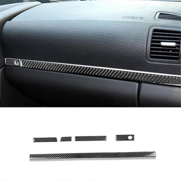 For 2003-2010 LHD Karbonfiber Dashbordpanel Hanskerom Bryter Dekorativ List Trim Tilbehør