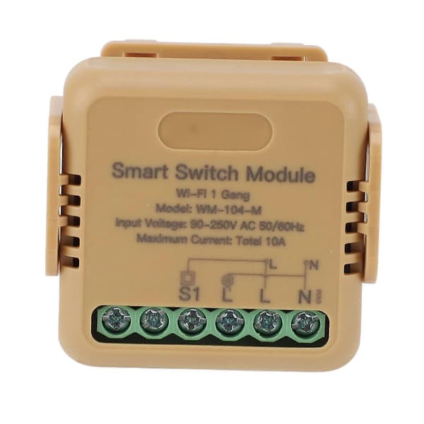 Mini Smart Relä WiFi Switch AC 90 10A 1-vägs IP20 Multipel Kontroll Trådlös Ljus Fjärrkontroll Modul för Tuya App