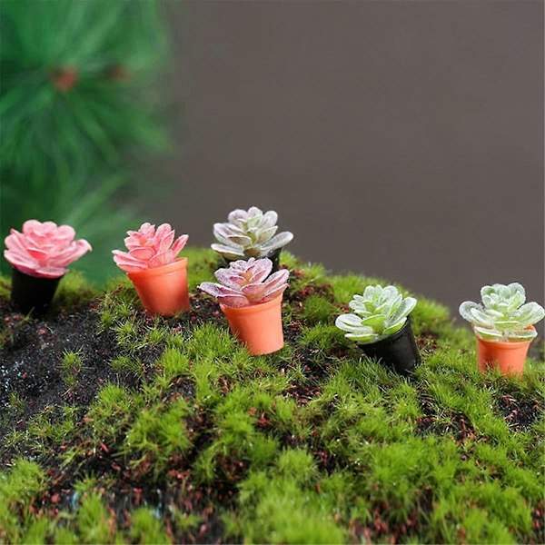 10 st Mini Konstgjord Växt Miniatyrdekorationer Blomdekor Mini Tillbehör Mini Krukor Mini Växter Fuskväxt