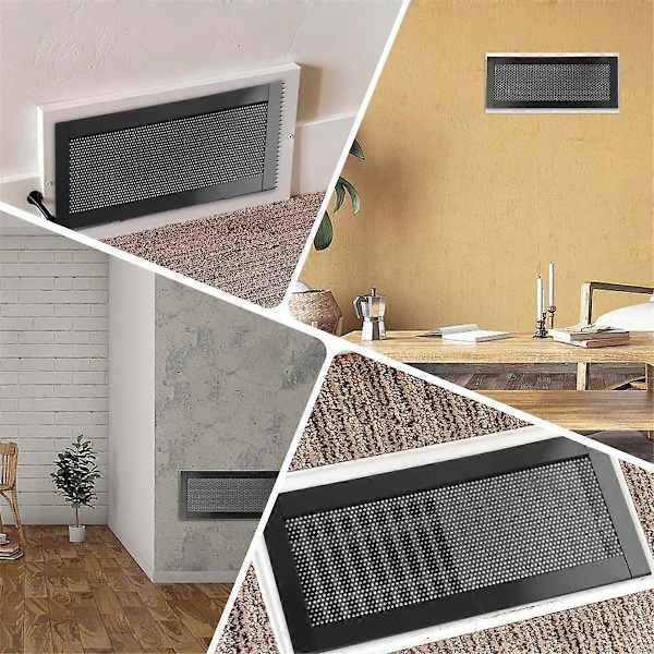 2 stk. Magnetisk Gulvventilationsdæksel 4x10 tommer Luftventilationsskærmdæksel PVC til Væg Loft Gulv Fanger Affald