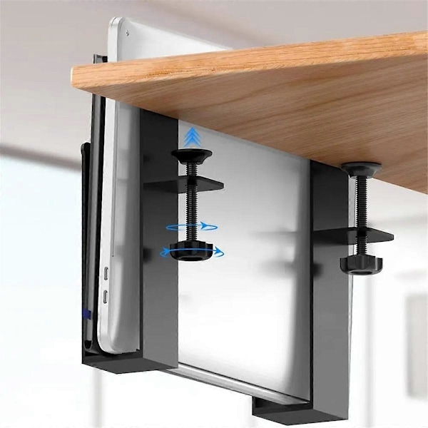 Bord Sides Laptop Rack Opladningskøling Stand Bakke Skrivebordsorganisator Opbevaringsholder til Pad Under Skrivebordsstyringsbakke