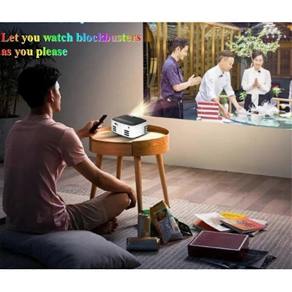 Projektor LED 1080P Samme-Skjerm Versjon Trådløs Mobiltelefon MINI Projektor Hjemmekino Videoavspiller EU Plugg-B