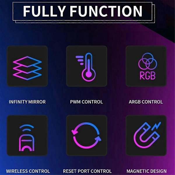 ARGB Fläkt HUB med 4Pin PWM för Datorkylning SYNC CPU Radiator 5V 3Pin LED Ljusremsa Fjärrkontroll Svart