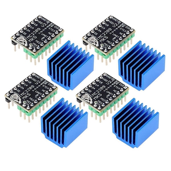 4-pack TMC2209 V2.0 Stepper Motor Driver Passar för 3 V3 Kontrollkort 3D-skrivardelar Ersätter A4988 Stöd UART