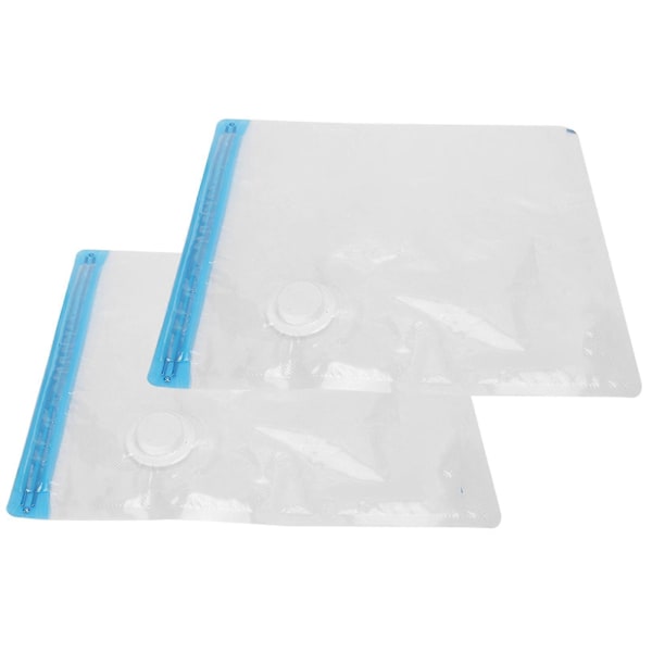 2 stk. Vakuumoppbevaringspose Plassbesparende Komprimert Forseglet Reiseveske med 3,5 cm Gjenget Luftinntak L:36x32CM