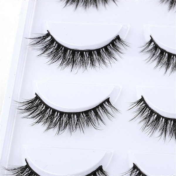 3DX-02 5 Par Naturlige Bløde 3D Kunstige Øjenvipper Håndlavede Falske Øjenvipper Faux Cils Makeup