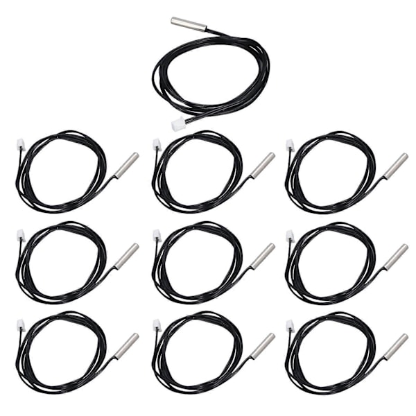 10 stk. Termistor Sensor NTC Temp Temperatur Probe 5x25mm Cylindrisk Hoved til Måling 50K B3950