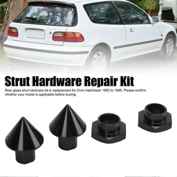 Reparationssæt til bagrude glasstiver hardware 90101 SR3 000 erstatning for Civic Hatchback 1992 til 1995 Sort