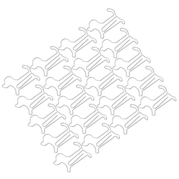 20 STK Mini Jern Papirclips Sølv Hundeform Bogmærke Fil Notesbog Klips Kontorartikler