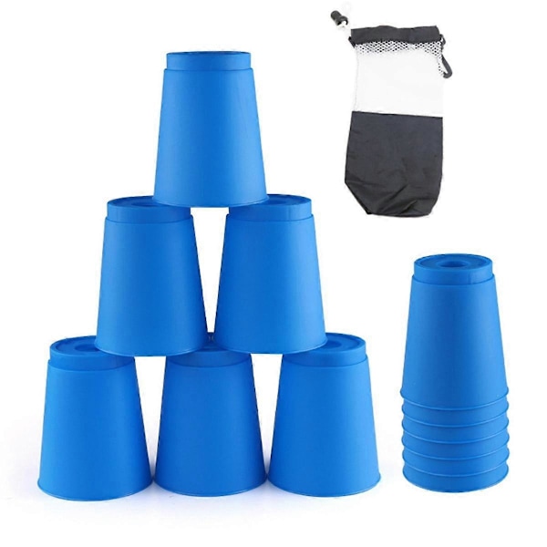 12 kpl Lasten Pikapinotettavat Kupit Setti Mini Nopeusharjoittelupeli Hauska Pinottava Kuppi Nopeatempoinen Peli Pojille Tytöille