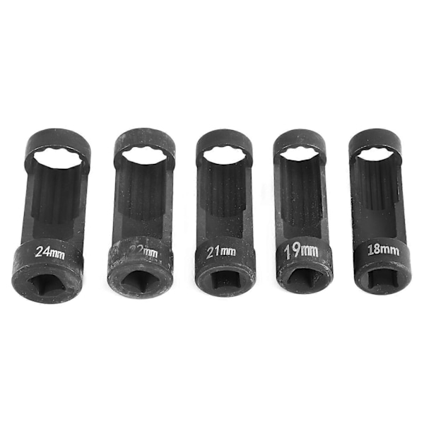 5 stk. 12-punkts 1/2-tommers drivhylse for fjærbeinsmutter 18 mm 19 mm 21 mm 22 mm 24 mm for sekskantnøkkel 6496
