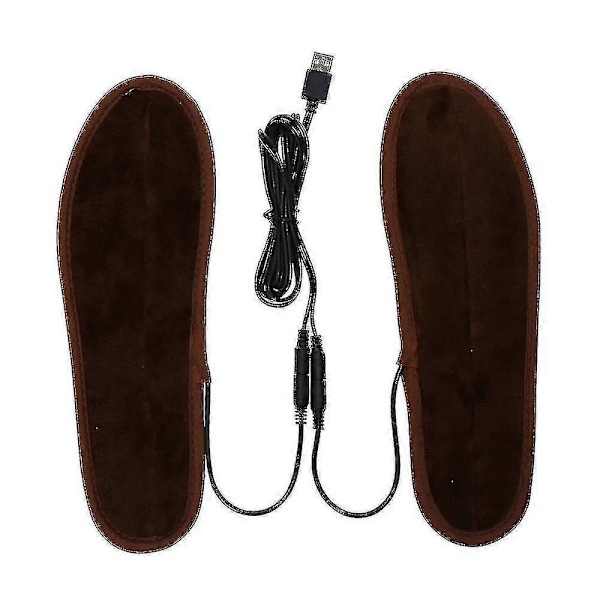 USB-oppvarmede skoinnlegg, varme sokkeputer, elektrisk oppvarmede innlegg 37-38(24cm)