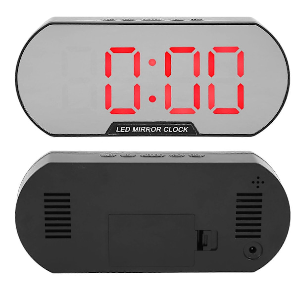Väckarklocka LED Digital Display Sminkspegel USB Batteriklocka för Barn Äldre Sovrum Kontor Hem Skola Röd