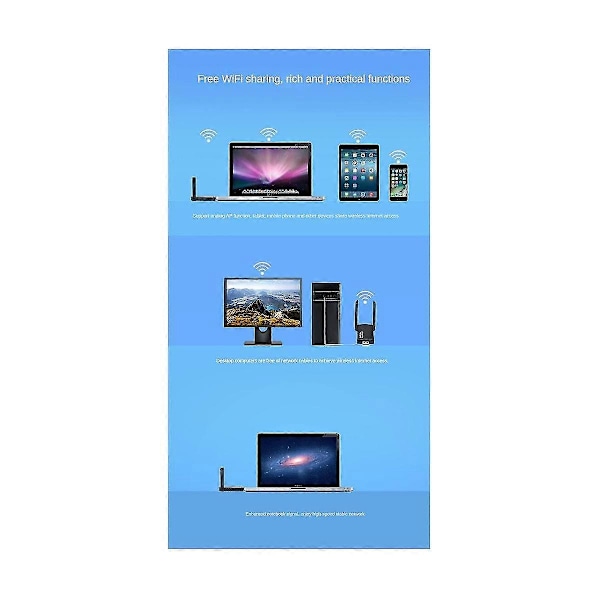2.4g/5g Dual Band Usb Wifi Adapter 1300mbpsusb Wifi Dongle Usb 3.0 Antenne Mottaker Nettverkskort Wi