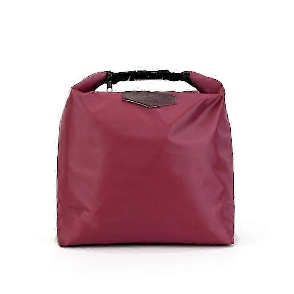 Isolerad Lunchväska Nylon Vattentäta Lunchlådor Tote Matkassar Termisk Kylväska Picknickmat wine red