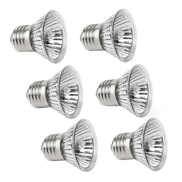 6-pack Sköldpaddsvärme 50W x 6 UVA UVB Glasbehållare Värmelampa för , , Ormar