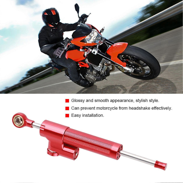 Universal Motorsykkel Aluminium Legering Styredemper Stabilisator Sikkerhetskontroll (Rød)