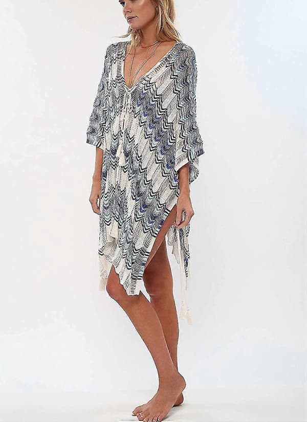 Dame Sommer Badedragt Bikini Strand Badetøj Hæklet Cover Up Multicolor Mint