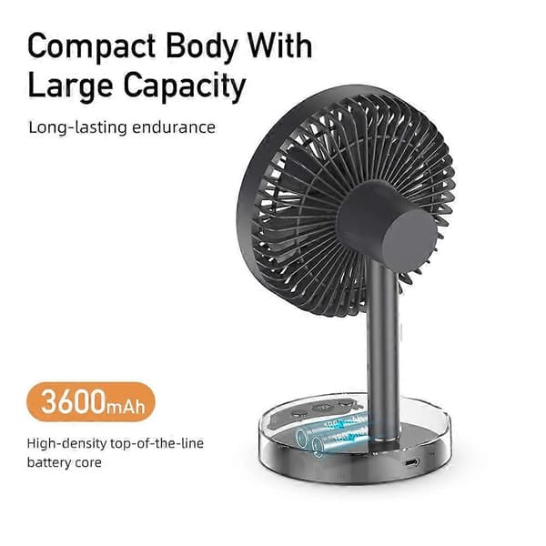 Sommer Ny Desktop Lille Ventilator Usb Hjem Smart Digital Display Kontor Mini Desktop Natlys Elektrisk Ventilator Hvid