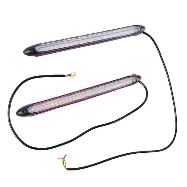 2 stk. LED-striper for frontlykter, kjørelys og blinklys, to farger hvit og gul