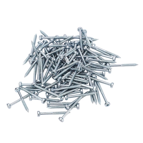 100 st Fyrkantsskruv Självgängande Skruv Förzinkad Fin Gänga Självgängande Skruv 38mm 1?1/2in