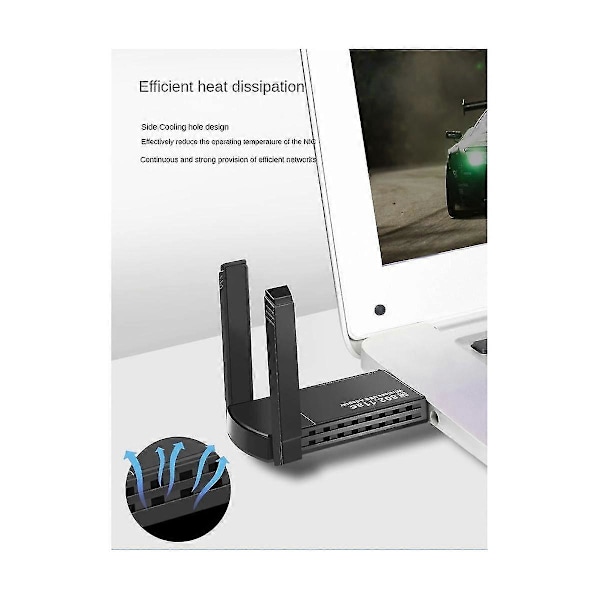 2.4g/5g Dual Band Usb Wifi Adapter 1300mbpsusb Wifi Dongle Usb 3.0 Antenne Mottaker Nettverkskort Wi