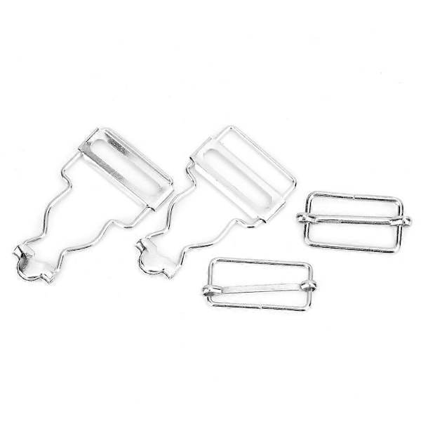 10 st/set Justerbara metallspännen Knapp för haklappsbyxor Jeans Barnkläder 2,7 cm (Silver)