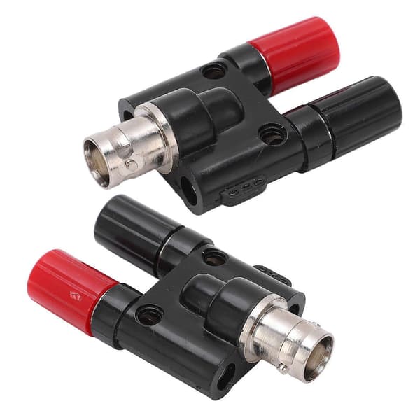 2 stk. BNC hunn til 4 mm dobbel bananplugg bindingspost RF koaksial splitter adapterkontakt