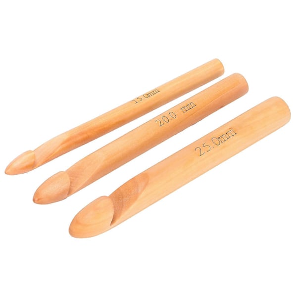 Bambu Virknål Handgjorda Stickor Garnhantverk 20cm/7.9in Stora Virknålar Vit