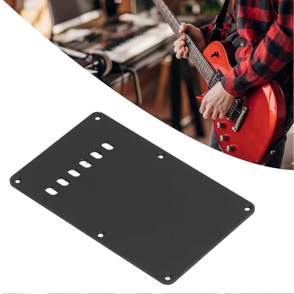 2 st Elgitarr Baksida Skyddsplatta 6 Hål Robust Utsökt Utseende Gitarrplektrumskydd Bakplatta Svart Black