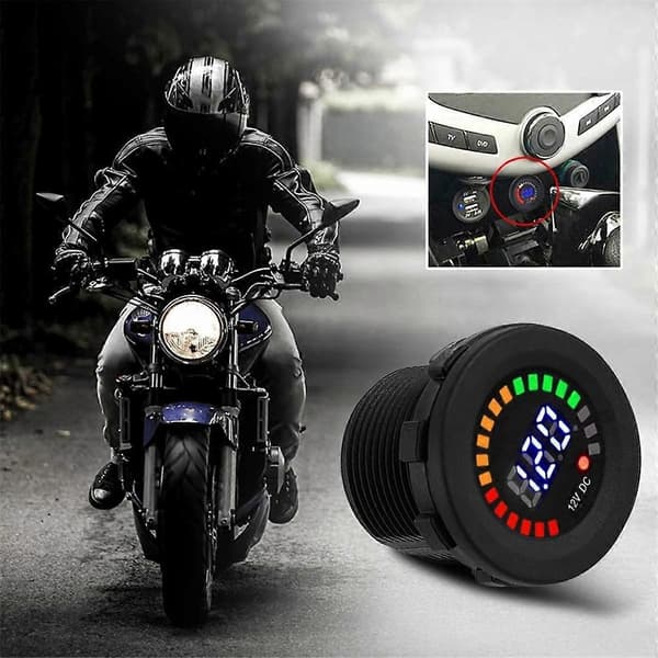 DC 12V Universal Bil Motorsykkel Båt LED Digital Voltmeter Panel Volt Meter Monitor Måler Display Biltilbehør
