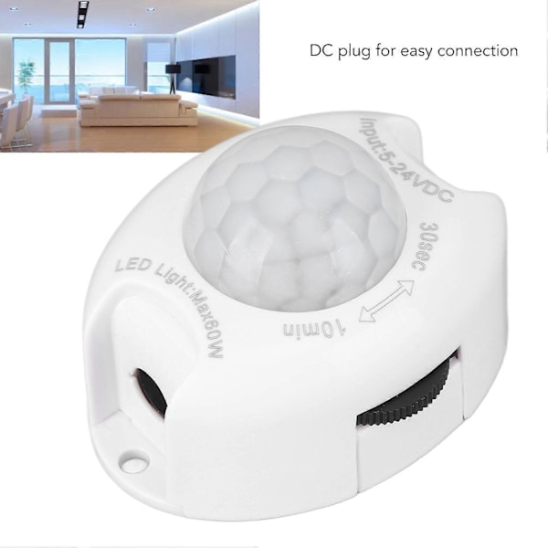 DC-kontakt Människokroppsinduktionsbrytare Infraröd Justerbar LED-ljusremsdetektorbrytare 524V 60W
