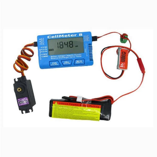 CellMeter 8 AOK 8S Elektrisk Display Servo Test Smal Frekvens Servo Tester Batteri Aflader Aeromodellering Tester