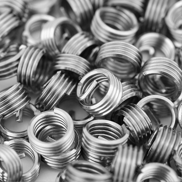 100 stk. rustfrit stål spiralformede gevindindsatser M6 x 1,0 x 1D længde