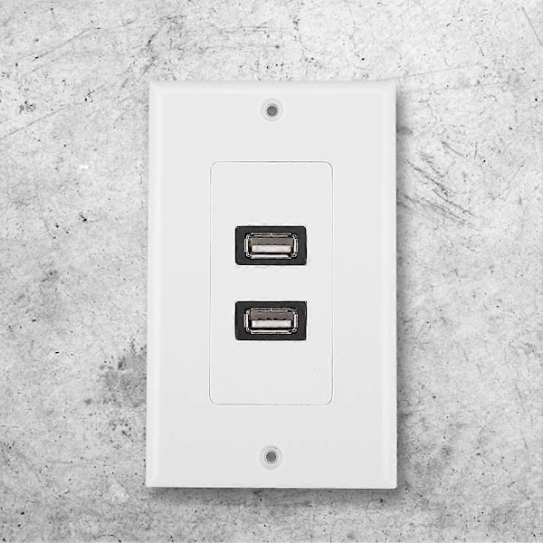 Dobbel USB2.0 veggplatepanel for hjemmekontor, bygning, hotelldekorasjon