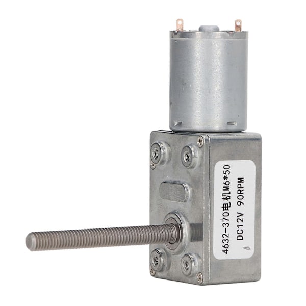 Itselukkiutuva kierukkavaihdemoottori M6-kierteellä varustetulla pyörivällä akselilla, kierrosnopeuden alentava DC-vaihteistomoottori DC12V 90RPM