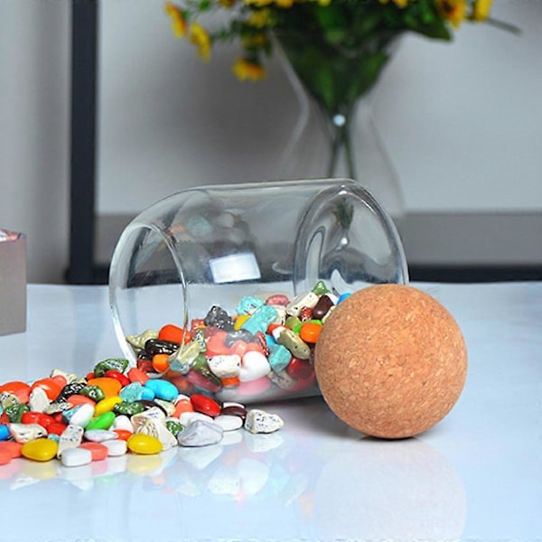 800ML Ball Kork Blyfri Glasburk med Lock Flaska Förvaringstank Förseglade Teburkar Spannmål Transparenta Förvaringsburkar