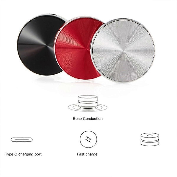 Bärbar Kompatibel Benledningshögtalare Stereoljud Bluetooth-högtalare (Röd)