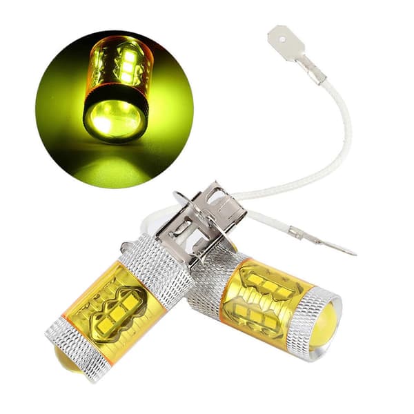 1 Par 12-24V 80W H3 16SMD LED Gul Bil Tåkelys Pærer