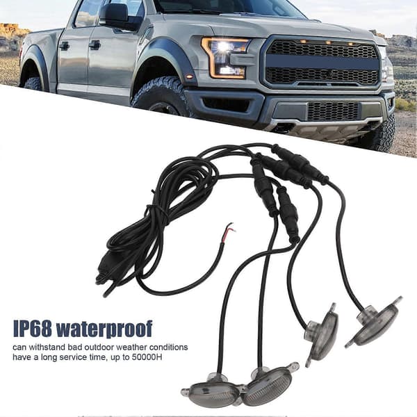 1V4 Røgfarvede linser Front Grill Kørelys Gule LED Lamper Kofanger DRL Lampe til Raptor Style