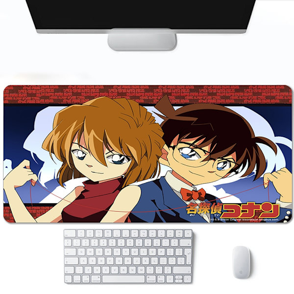 Anime Detektiv Conan Spelmatta Tillbehör Gamer Full Gummi Musmatta Matta 2mm Tjock Tangentbord Skrivbordsunderlägg A19 400x900x2mm