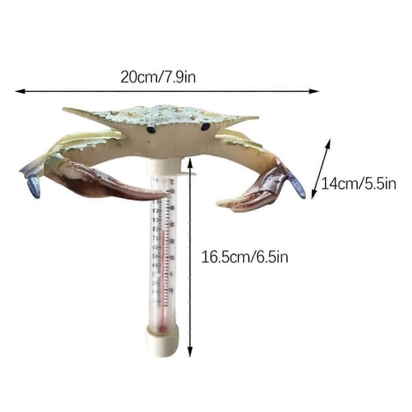 Pooltermometer Flytande Lättläst Stor Storlek Pooltermometer Havsdjursformad Termometer (Krabba)