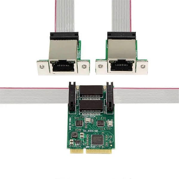 Mini PCI-E til 2-ports Netværkskort 1000Mbps Gigabit Ethernet 10/100/1000M RJ45 LAN Netværksadapter til Computer PC