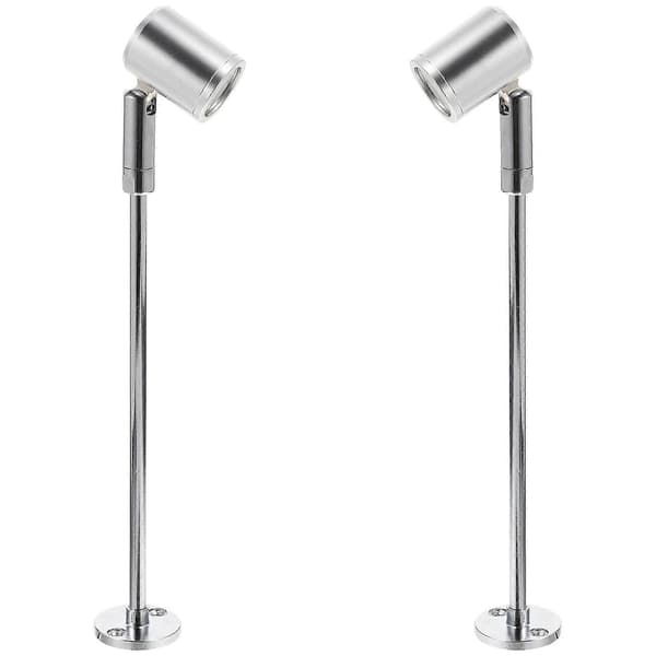 2-pack LED AC100V-265V 3W Spotlight för utställningsskåp och smyckesdisk, 215MM hög, varmvitt ljus (Silver)