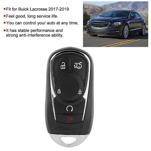 5-knapps Smart Fjärrkontroll Bilnyckel 433MHZ Passar Buick Lacrosse 2017-2019