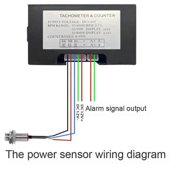 -TC01 Digital Varvräknare Högprecisions LED Digital Motorvarvtalsmätare med Hall Sensor Motorvarvtalsdetektor