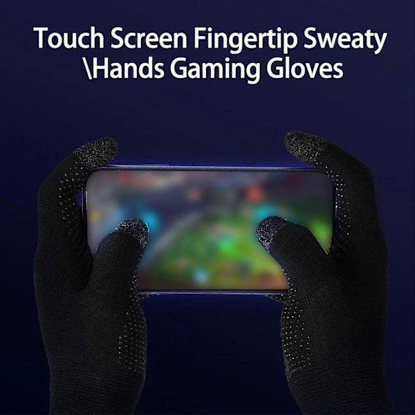 1 Par Spelgrepphandskar Tvåfingers Touch Super Svettsäker Ingen Fördröjning Hög Känslighet Andningsbar Känslig Pekskärm Fingertoppshandskar Skydd Gam