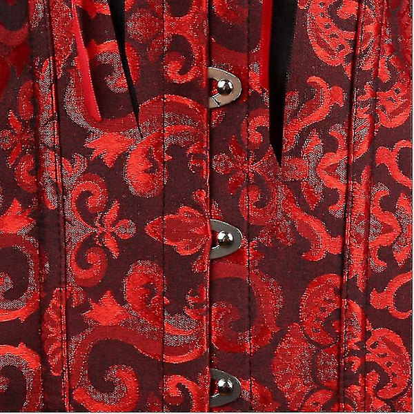 Tflycq Tubtopp Jacquard Gotisk Palats Korsett Väst Formande Korsett Black*Red XS